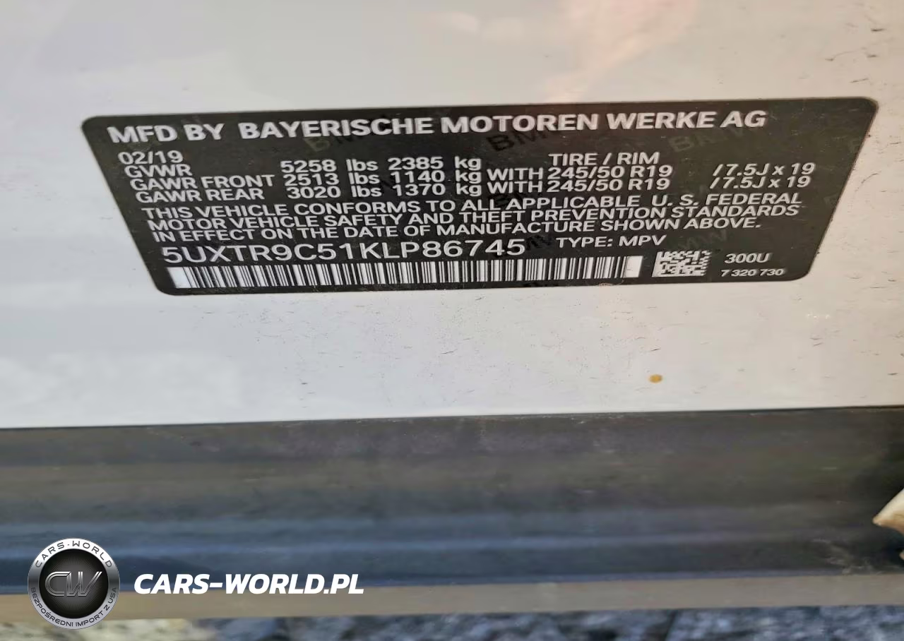2019 BMW X3 xDrive30I VIN:5UXTR9C51KLP86745 - 13