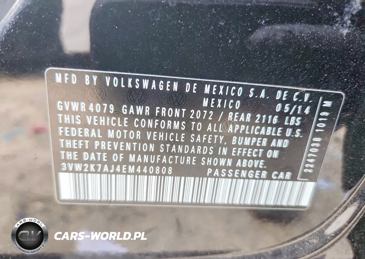 2014 Volkswagen Jetta Base VIN:3VW2K7AJ4EM440808 - 13