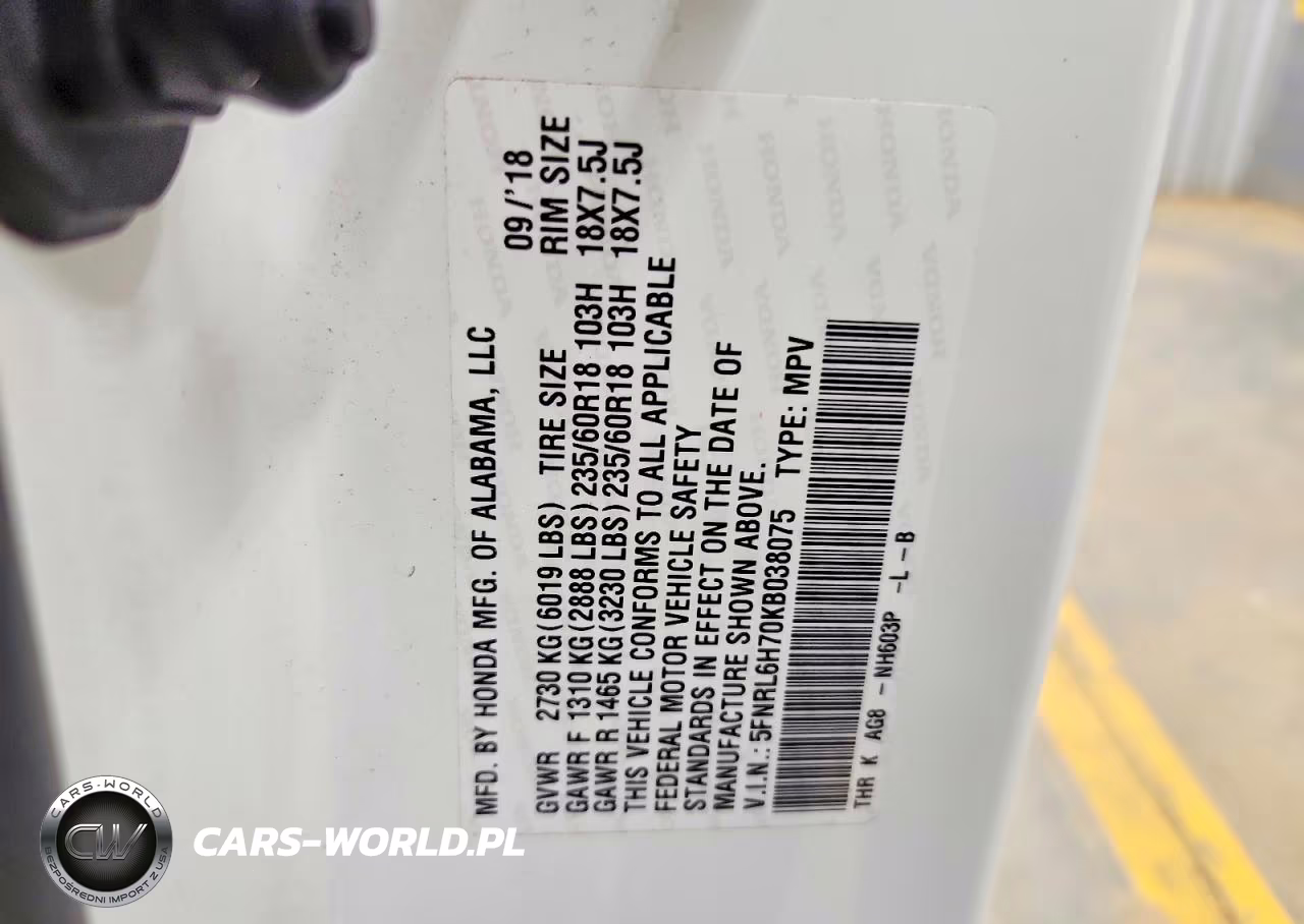 2019 Honda Odyssey Exl VIN:5FNRL6H70KB038075 - 13