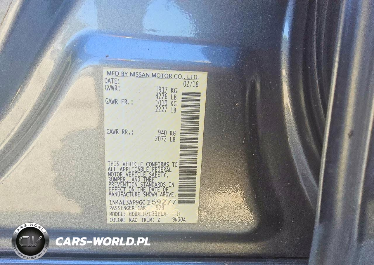 2016 Nissan Altima 2.5 Sr VIN:1N4AL3AP9GC169277 - 12