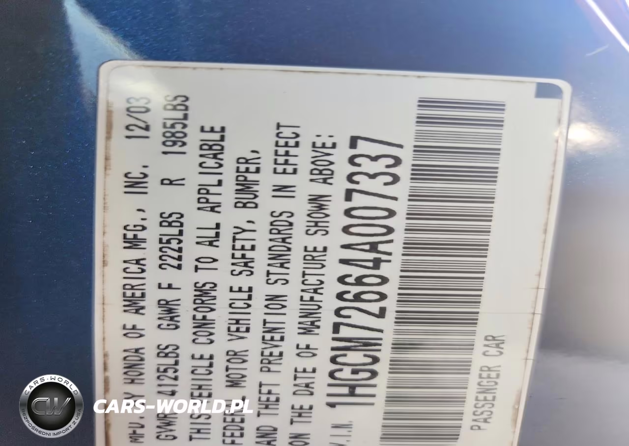 2004 Honda Accord Ex VIN:1HGCM72664A007337 - 12