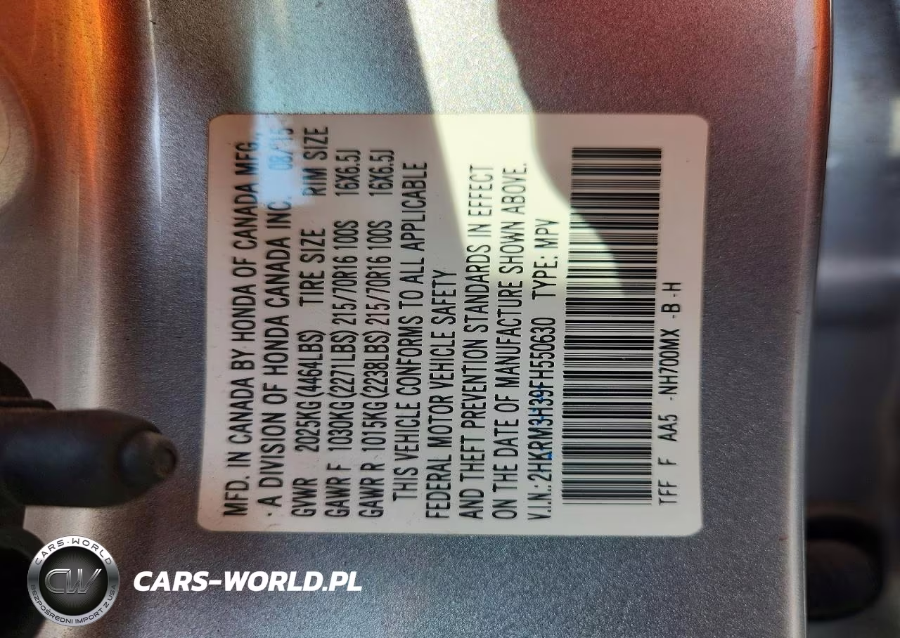 2015 Honda Cr-V Lx VIN:2HKRM3H39FH550630 - 13