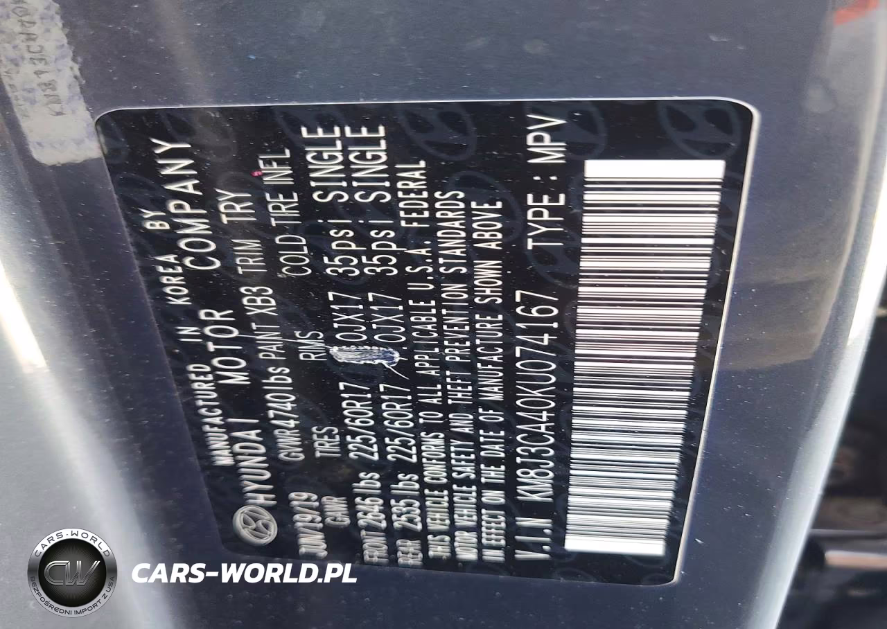 2019 Hyundai Tucson Value VIN:KM8J3CA40KU074167 - 14