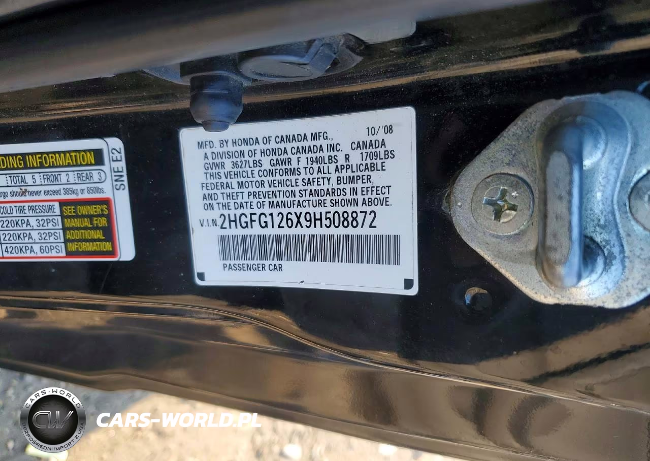 2009 Honda Civic Lx VIN:2HGFG126X9H508872 - 12