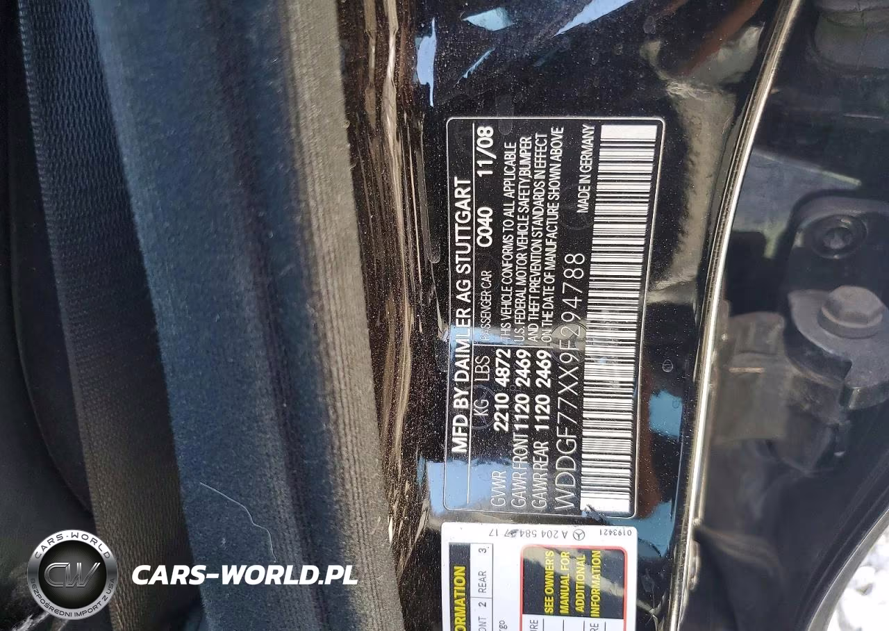 2009 Mercedes-Benz C 63 Amg VIN:WDDGF77XX9F294788 - 13