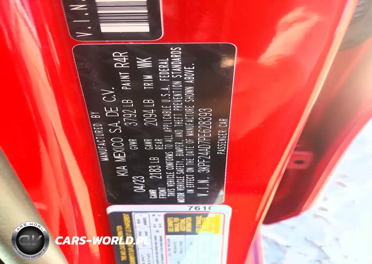 2023 Kia Forte Lxs VIN:3KPF24AD7PE628393 - 12