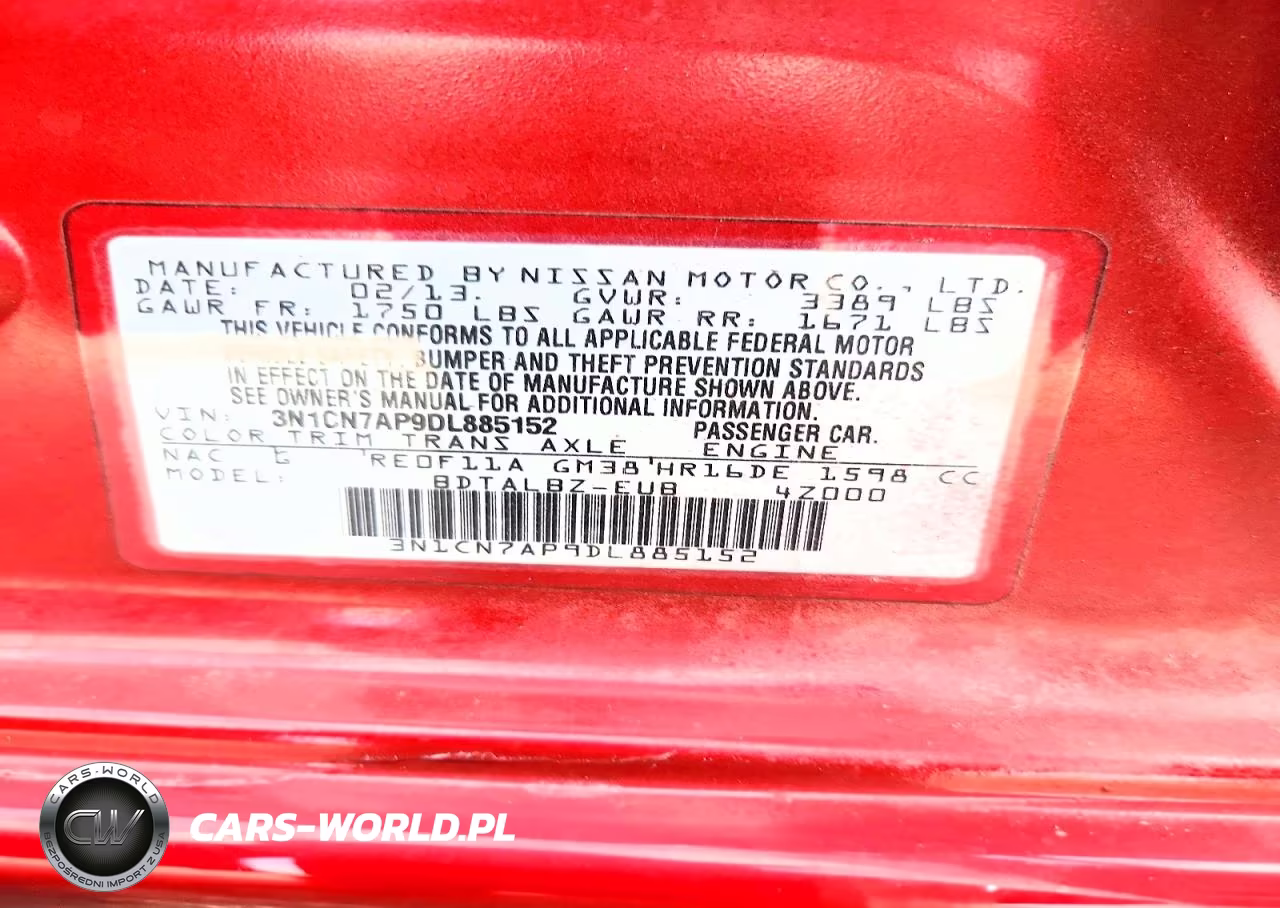 2013 Nissan Versa 1.6 S VIN:3N1CN7AP9DL885152 - 12