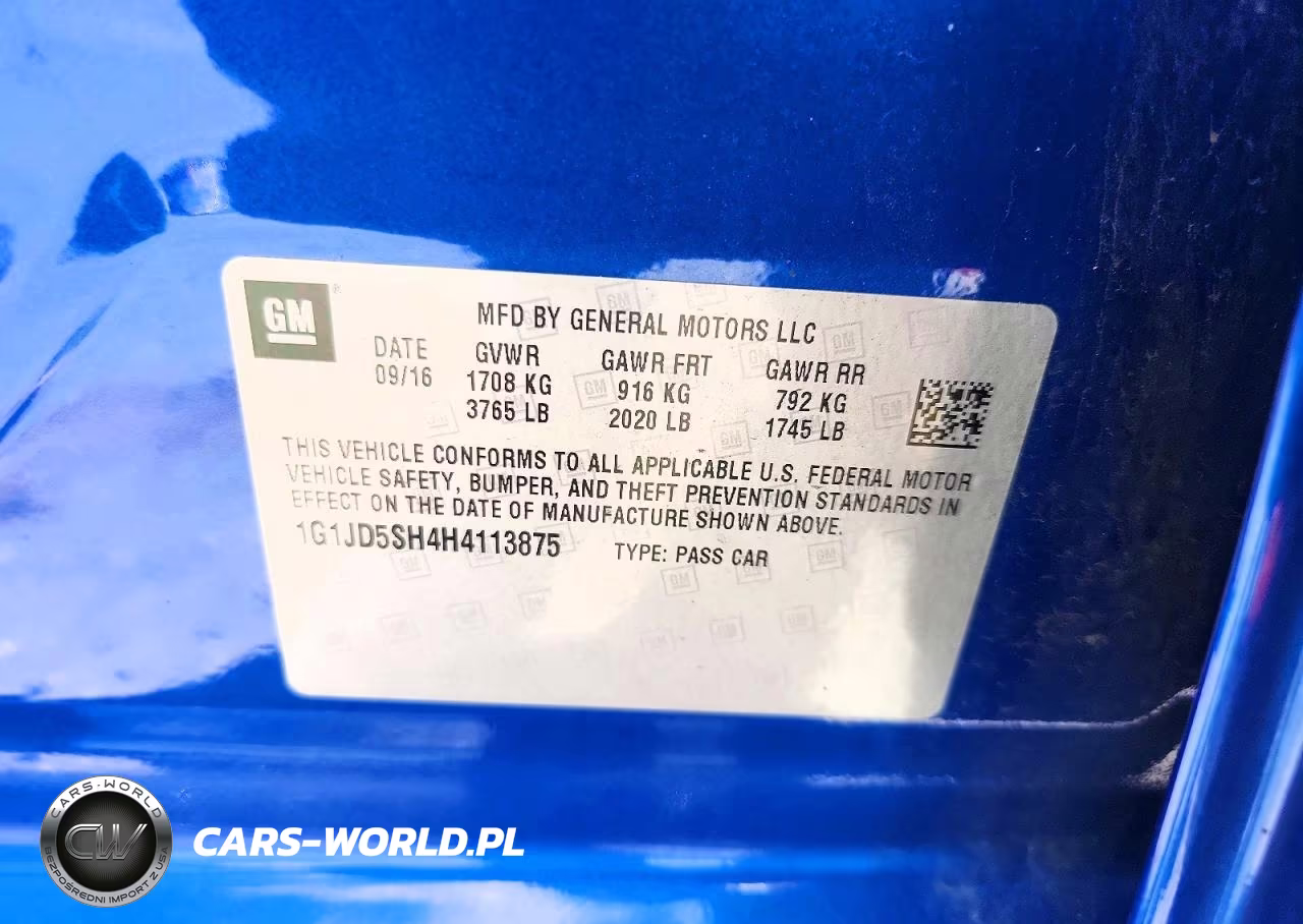 2017 Chevrolet Sonic Lt VIN:1G1JD5SH4H4113875 - 12