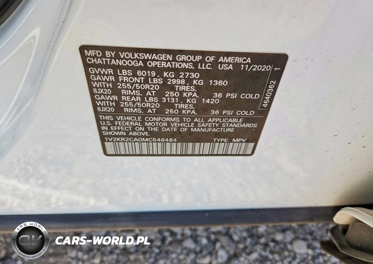 2021 Volkswagen Atlas Se VIN:1V2KR2CA0MC548484 - 12