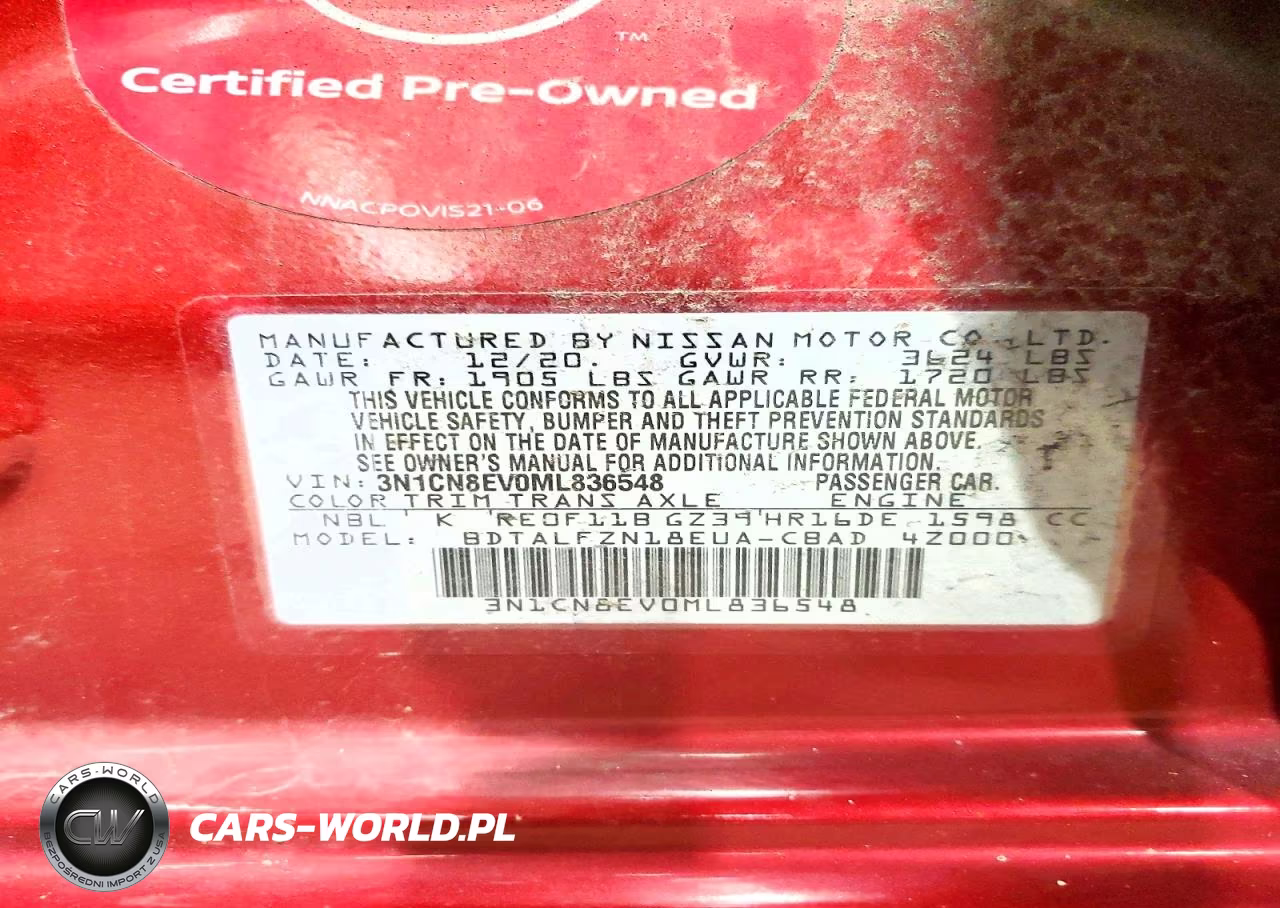 2021 Nissan Versa Sv VIN:3N1CN8EV0ML836548 - 12