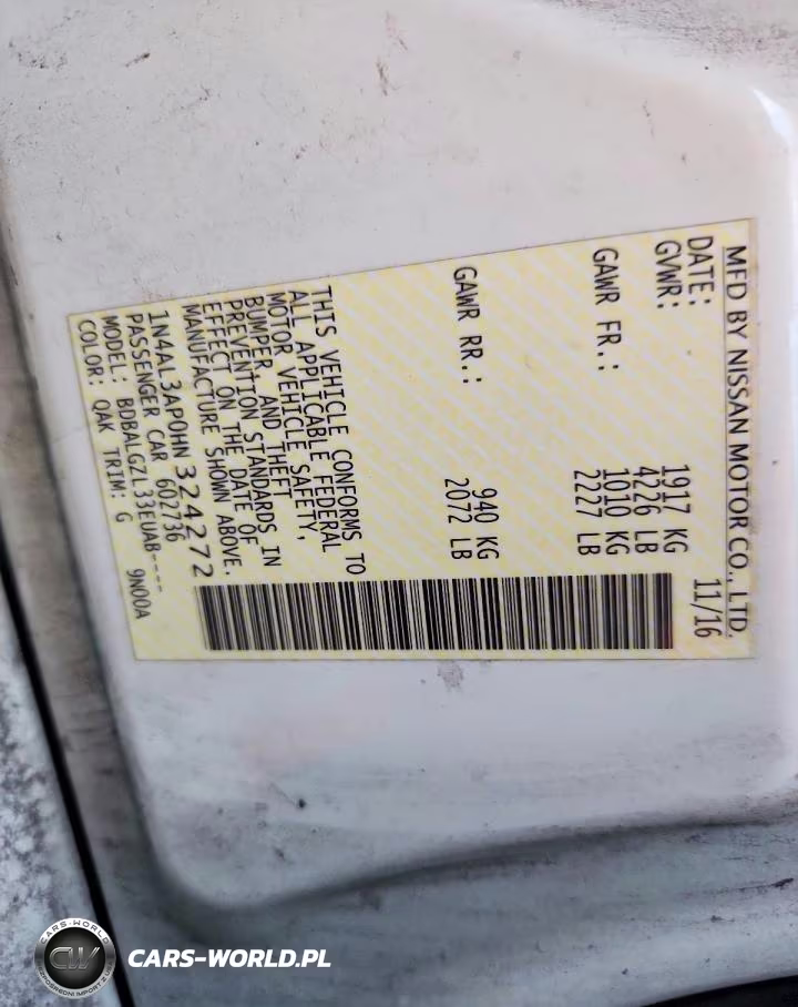 2017 Nissan Altima 2.5 S VIN:1N4AL3AP0HN324272 - 12