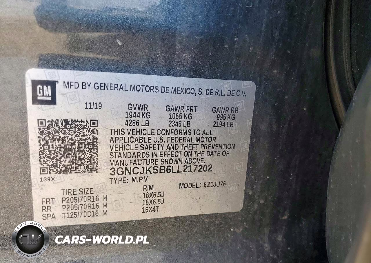 2020 Chevrolet Trax Ls VIN:3GNCJKSB6LL217202 - 13