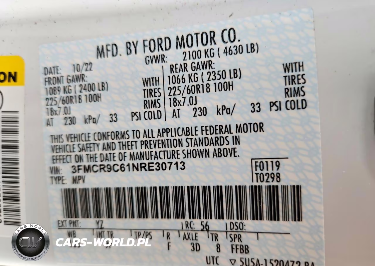 2022 Ford Bronco Sport Outer Banks VIN:3FMCR9C61NRE30713 - 13