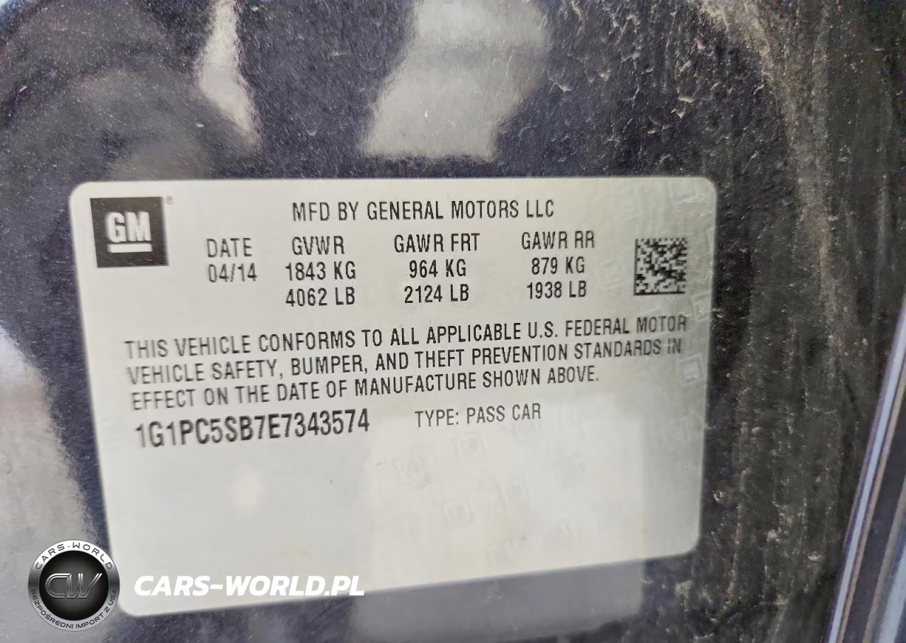 2014 Chevrolet Cruze Lt VIN:1G1PC5SB7E7343574 - 12