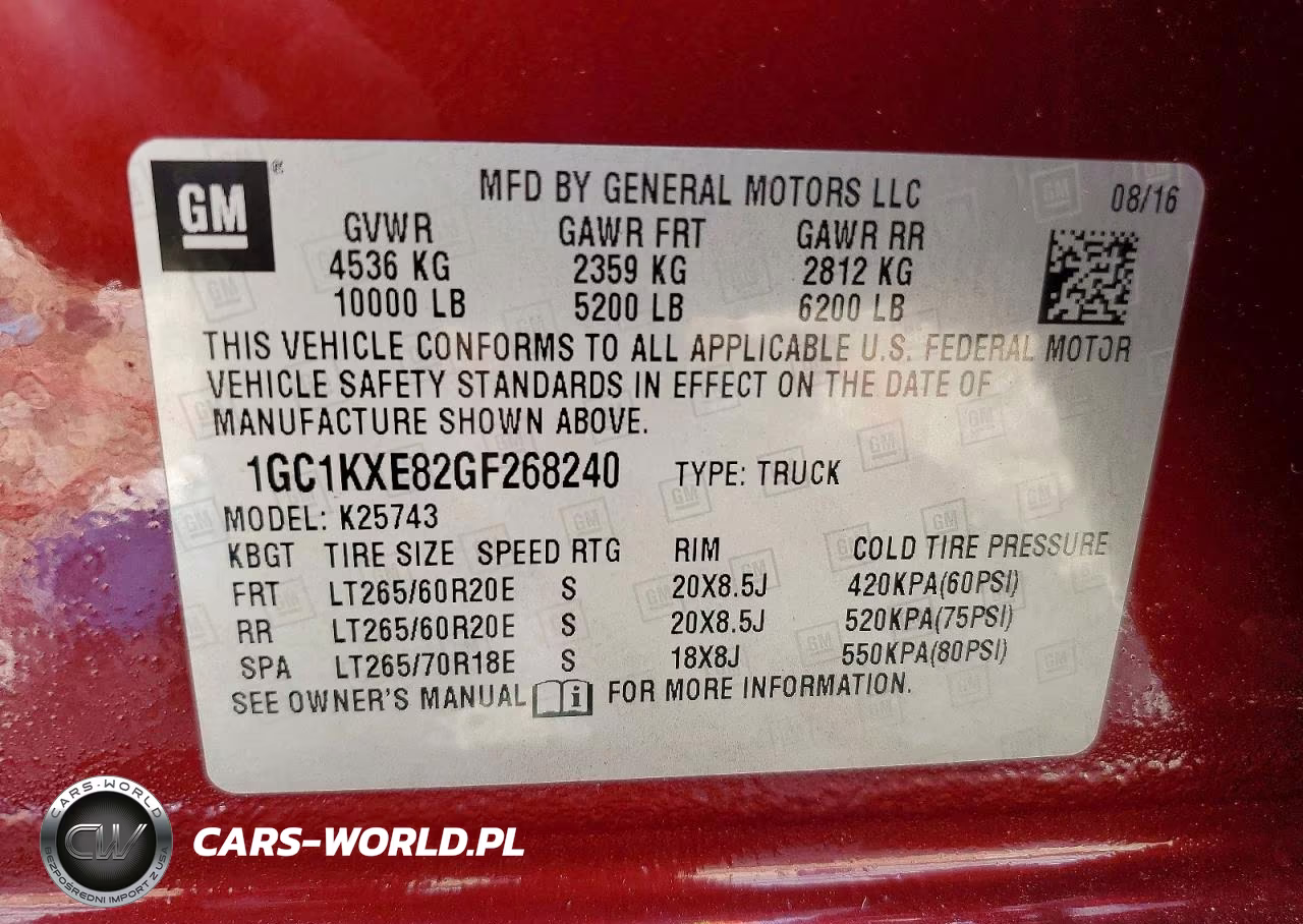 2016 Chevrolet Silverado K2500 High Country VIN:1GC1KXE82GF268240 - 12