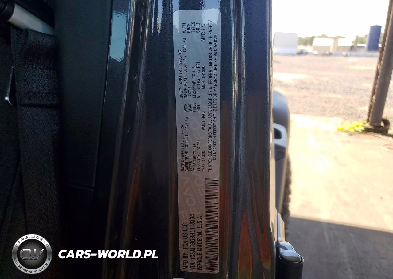 2024 Jeep Gladiator Rubicon VIN:1C6JJTBG3RL118334 - 13