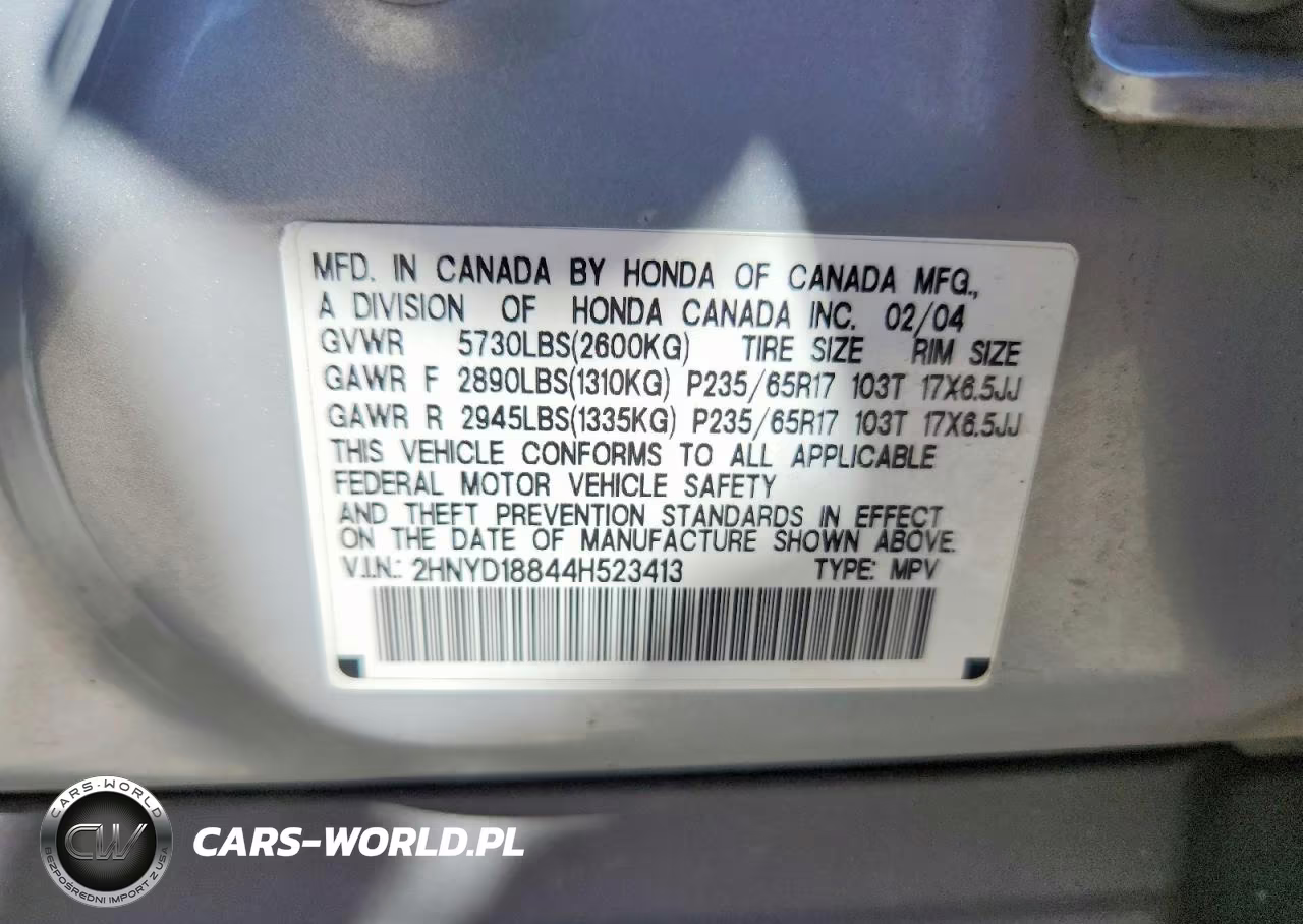 2004 Acura Mdx Touring VIN:2HNYD18844H523413 - 13