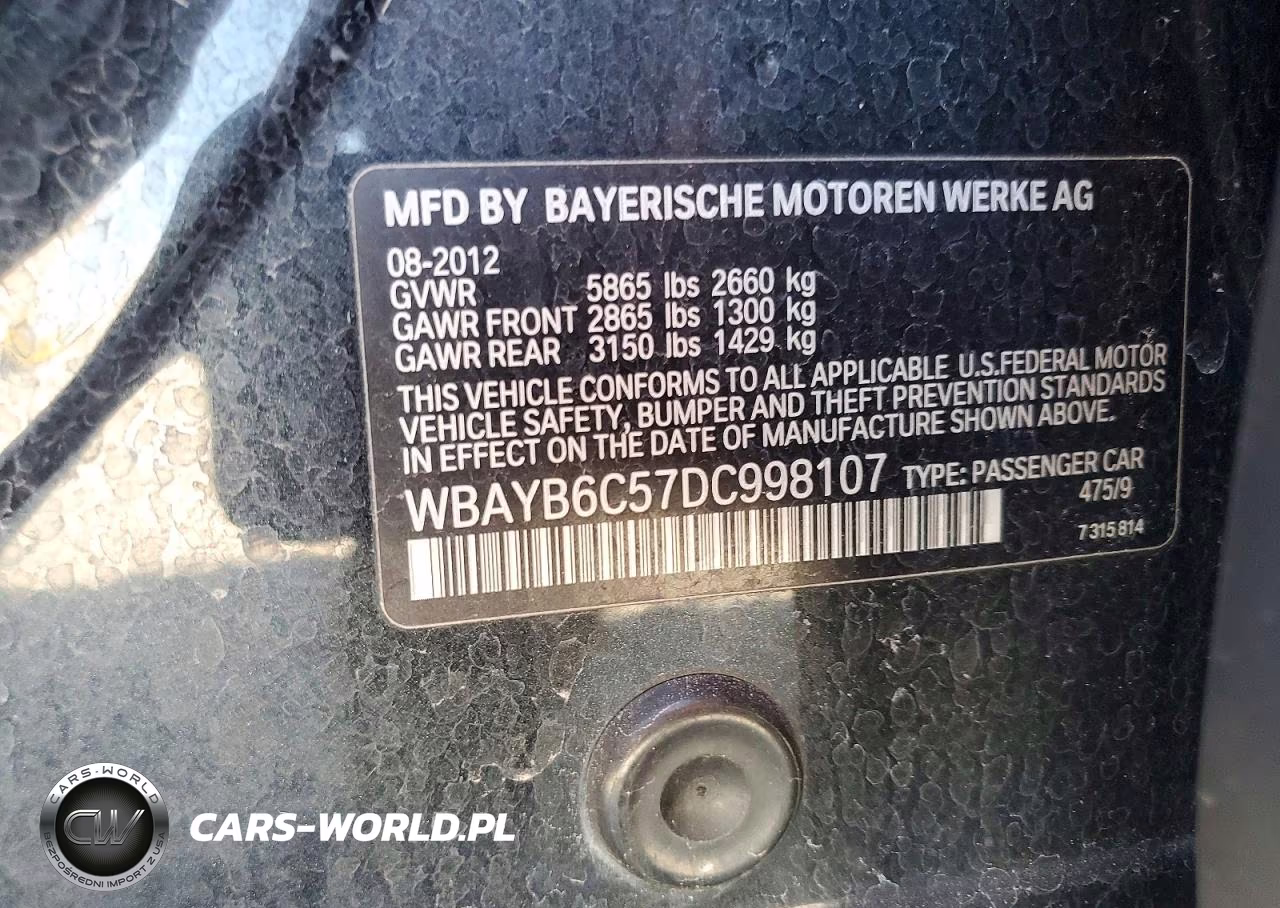 2013 BMW 750 Xi VIN:WBAYB6C57DC998107 - 12