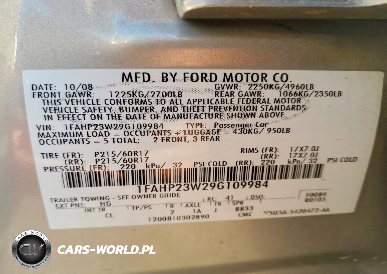 2009 Ford Taurus Se VIN:1FAHP23W29G109984 - 13