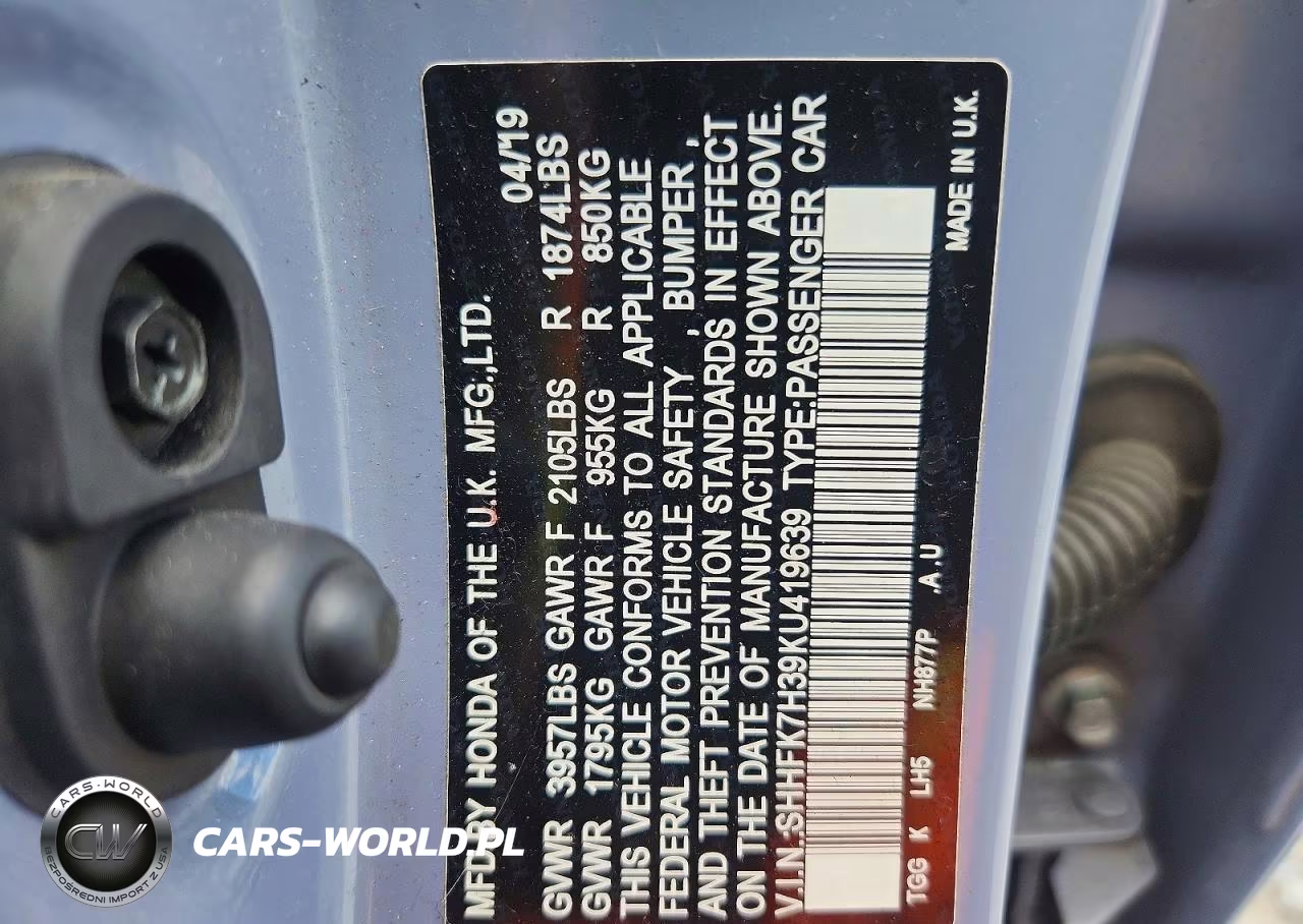 2019 Honda Civic Lx VIN:SHHFK7H39KU419639 - 12