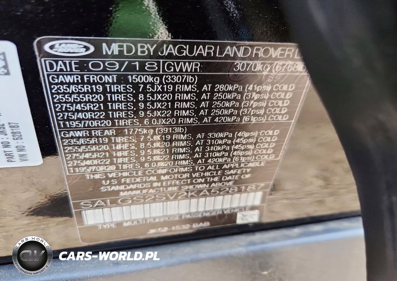 2019 Land Rover Range Rover Hse VIN:SALGS2SV2KA528187 - 13