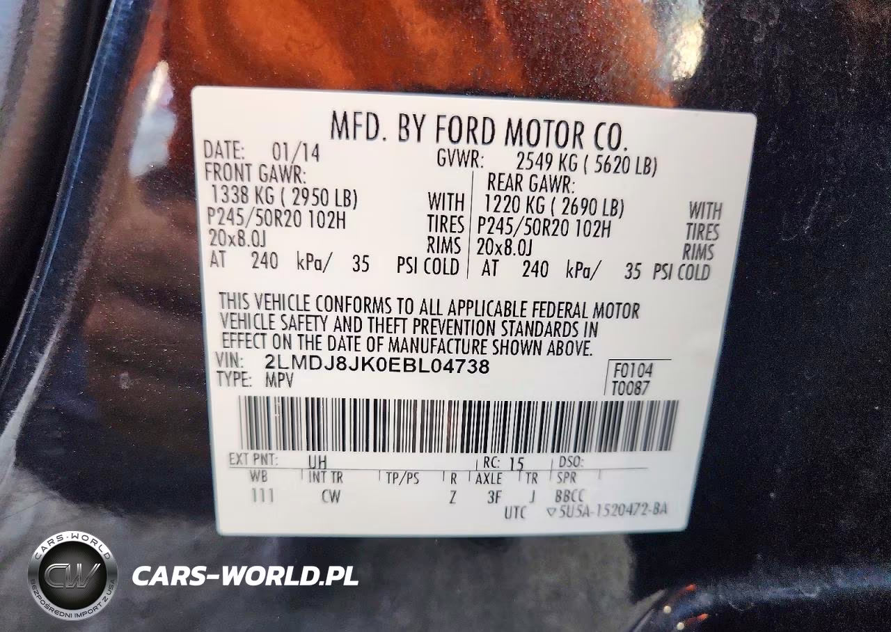 2014 Lincoln Mkx VIN:2LMDJ8JK0EBL04738 - 14