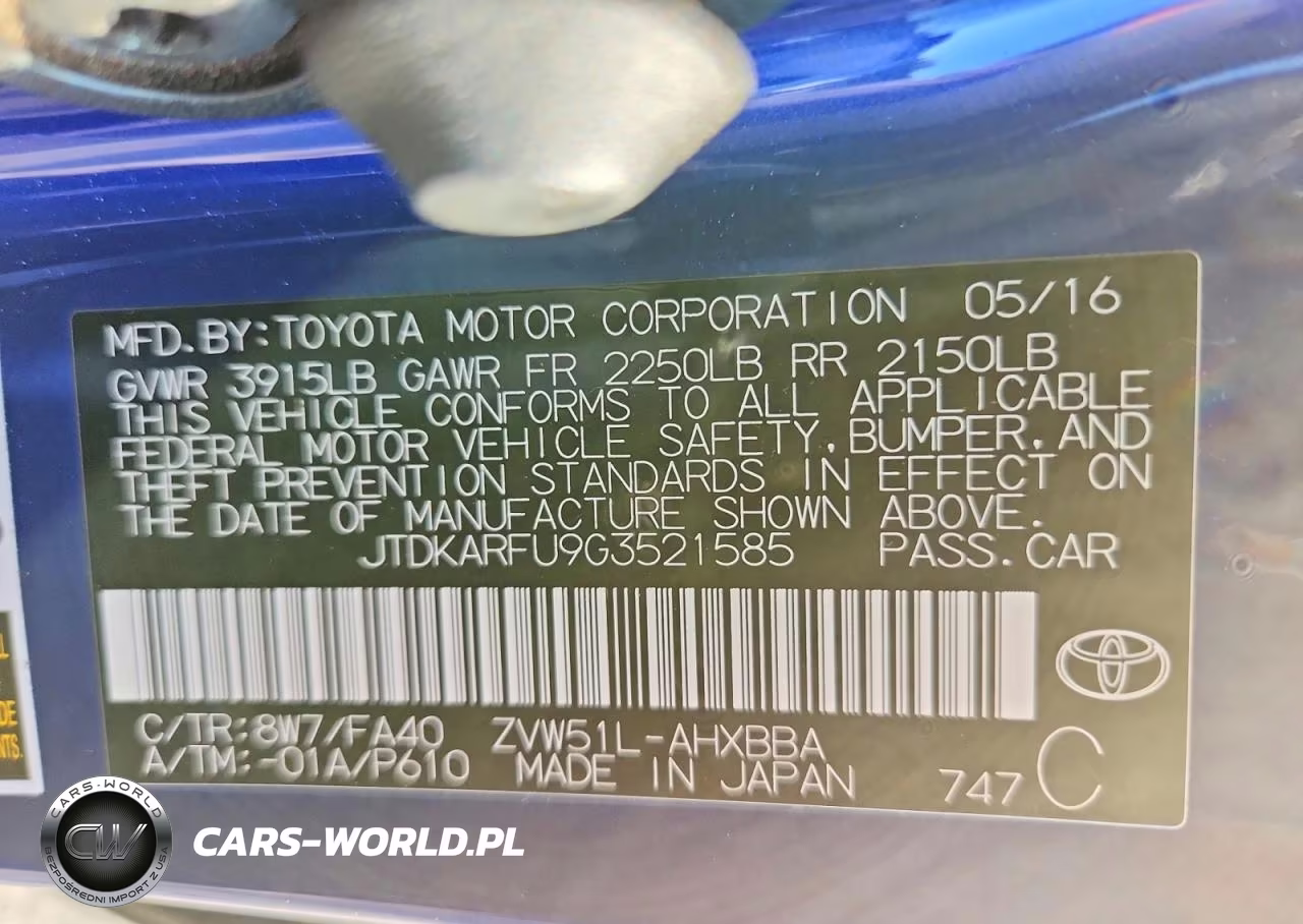 2016 Toyota Prius Two Eco VIN:JTDKARFU9G3521585 - 13