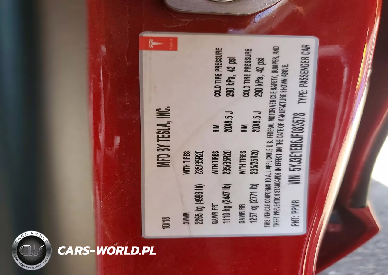 2018 Tesla Model 3 VIN:5YJ3E1EB6JF083578 - 12