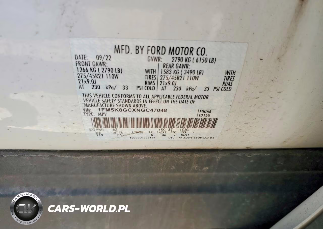 2022 Ford Explorer St VIN:1FM5K8GCXNGC47048 - 13