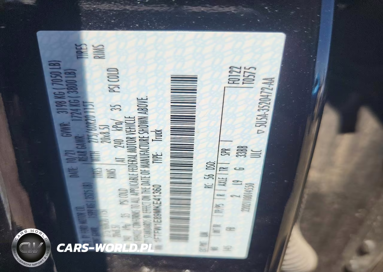 2021 Ford F150 Supercrew VIN:1FTFW1E89MKE41360 - 12