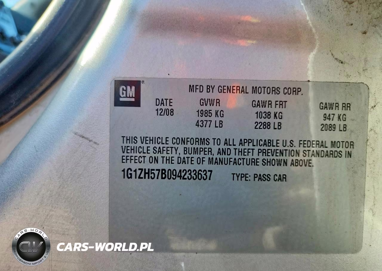 2009 Chevrolet Malibu 1Lt VIN:1G1ZH57B094233637 - 12