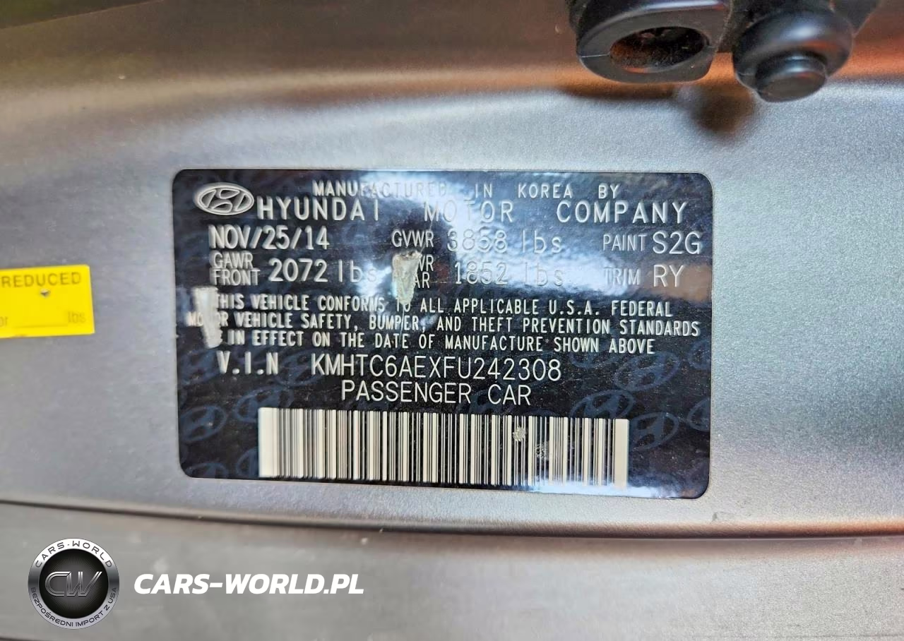 2015 Hyundai Veloster Turbo VIN:KMHTC6AEXFU242308 - 12