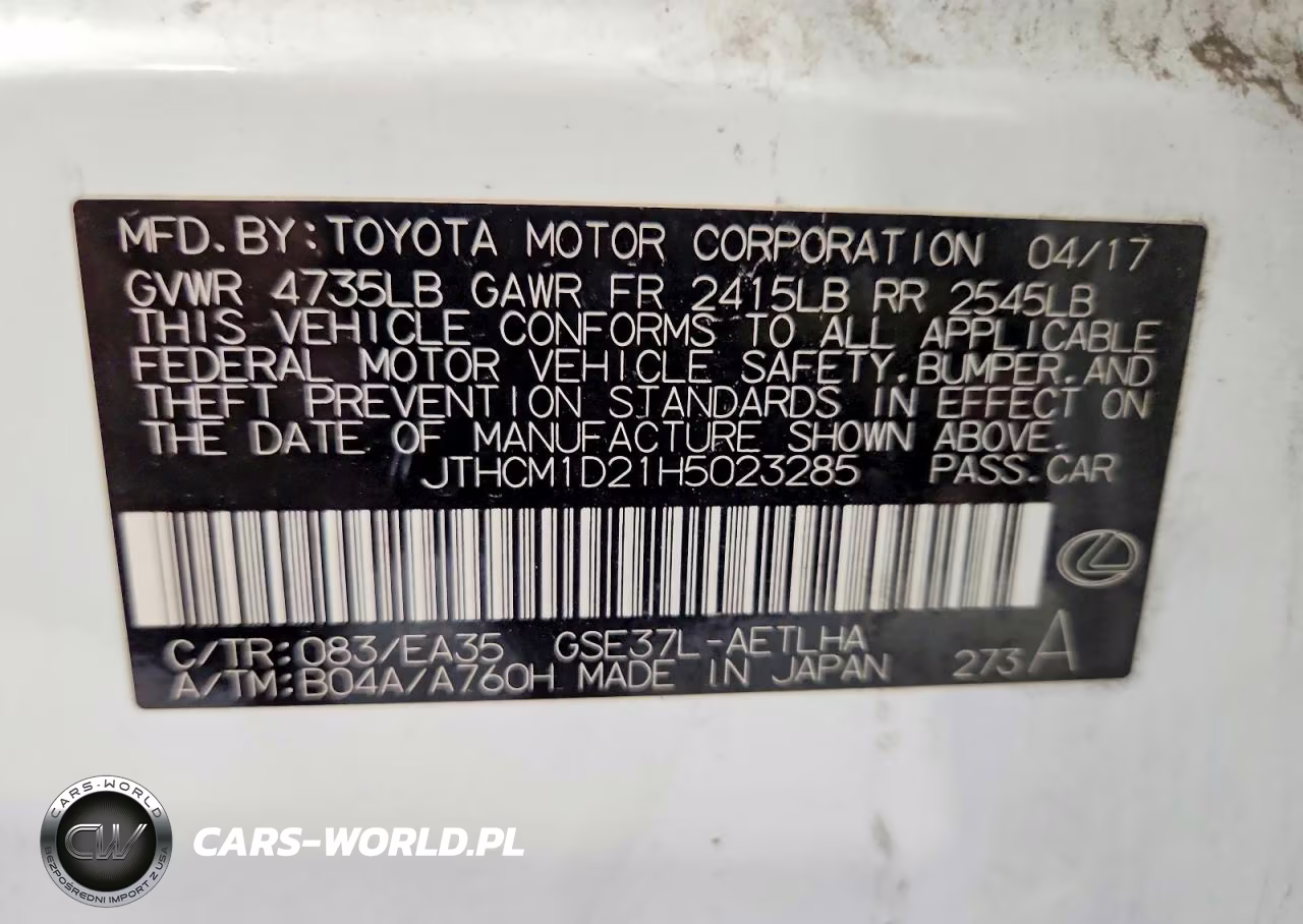 2017 Lexus Is 300 VIN:JTHCM1D21H5023285 - 12