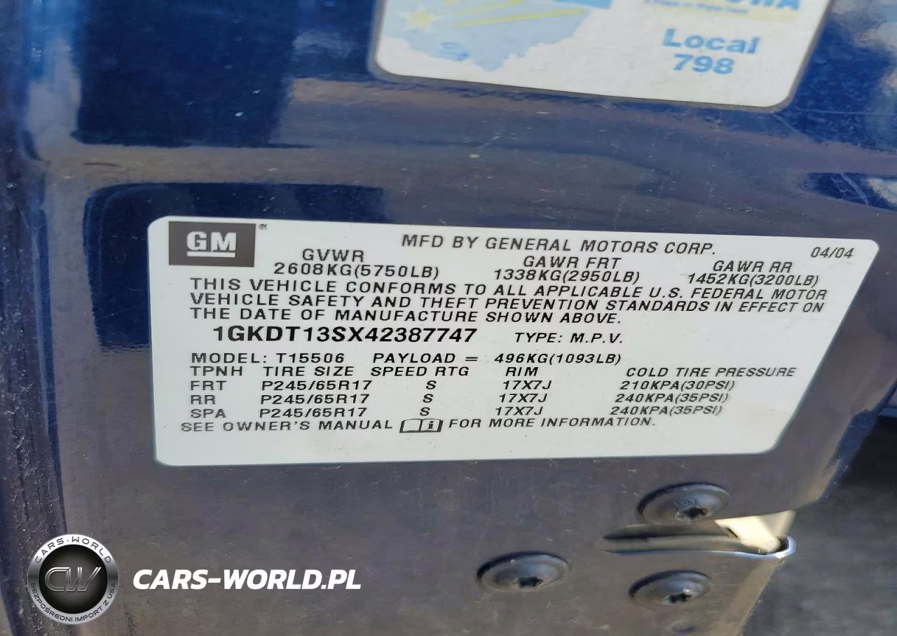 2004 GMC Envoy VIN:1GKDT13SX42387747 - 12