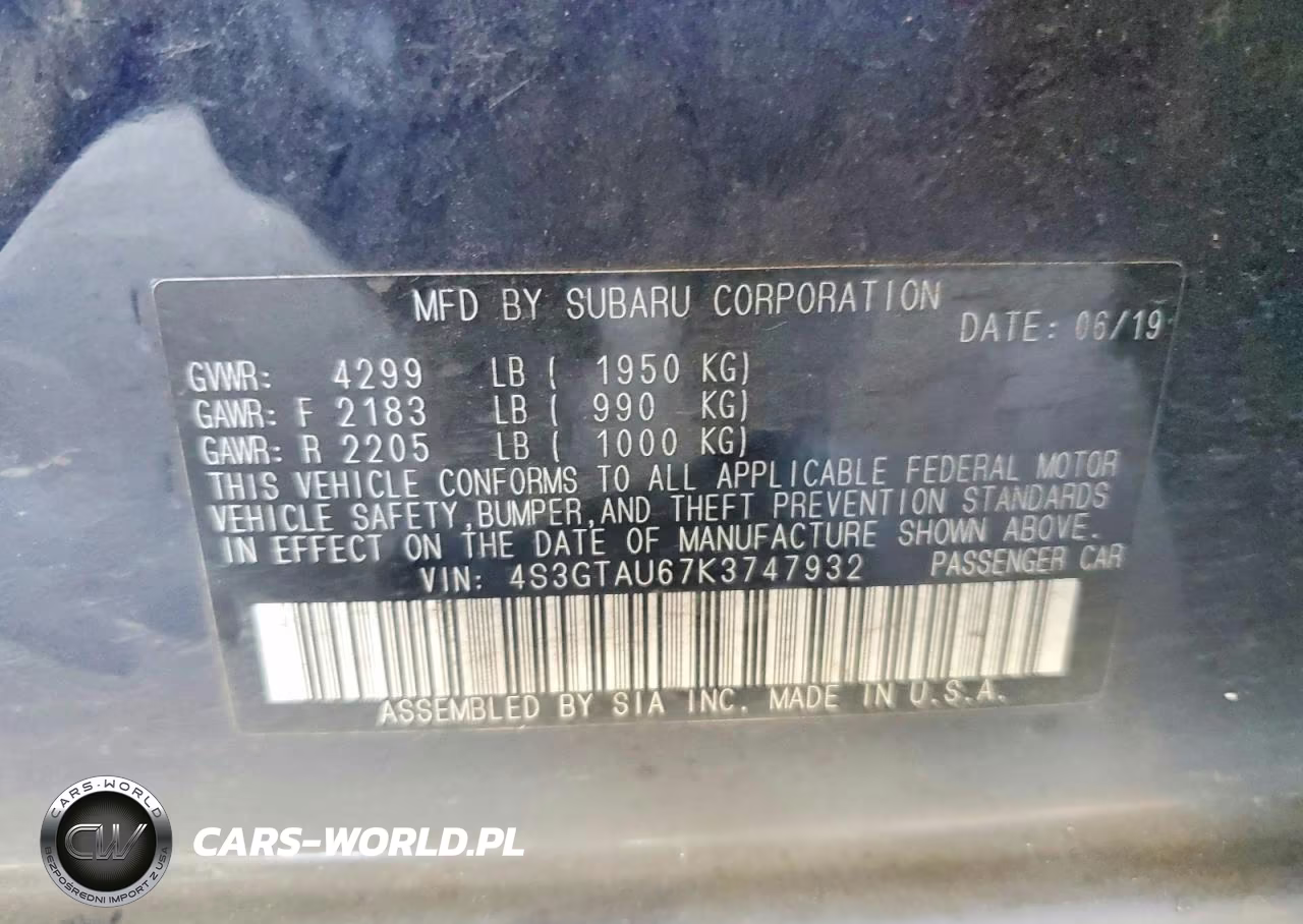 2019 Subaru Impreza Limited VIN:4S3GTAU67K3747932 - 13