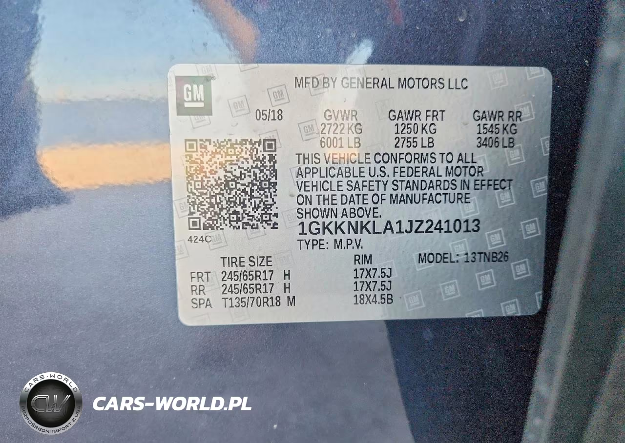 2018 GMC Acadia Sle VIN:1GKKNKLA1JZ241013 - 14