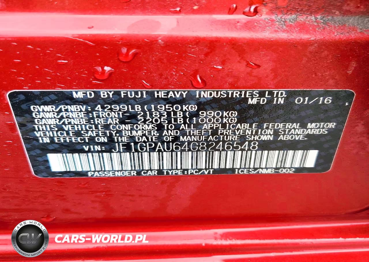 2016 Subaru Impreza Sport Limited VIN:JF1GPAU64G8246548 - 12