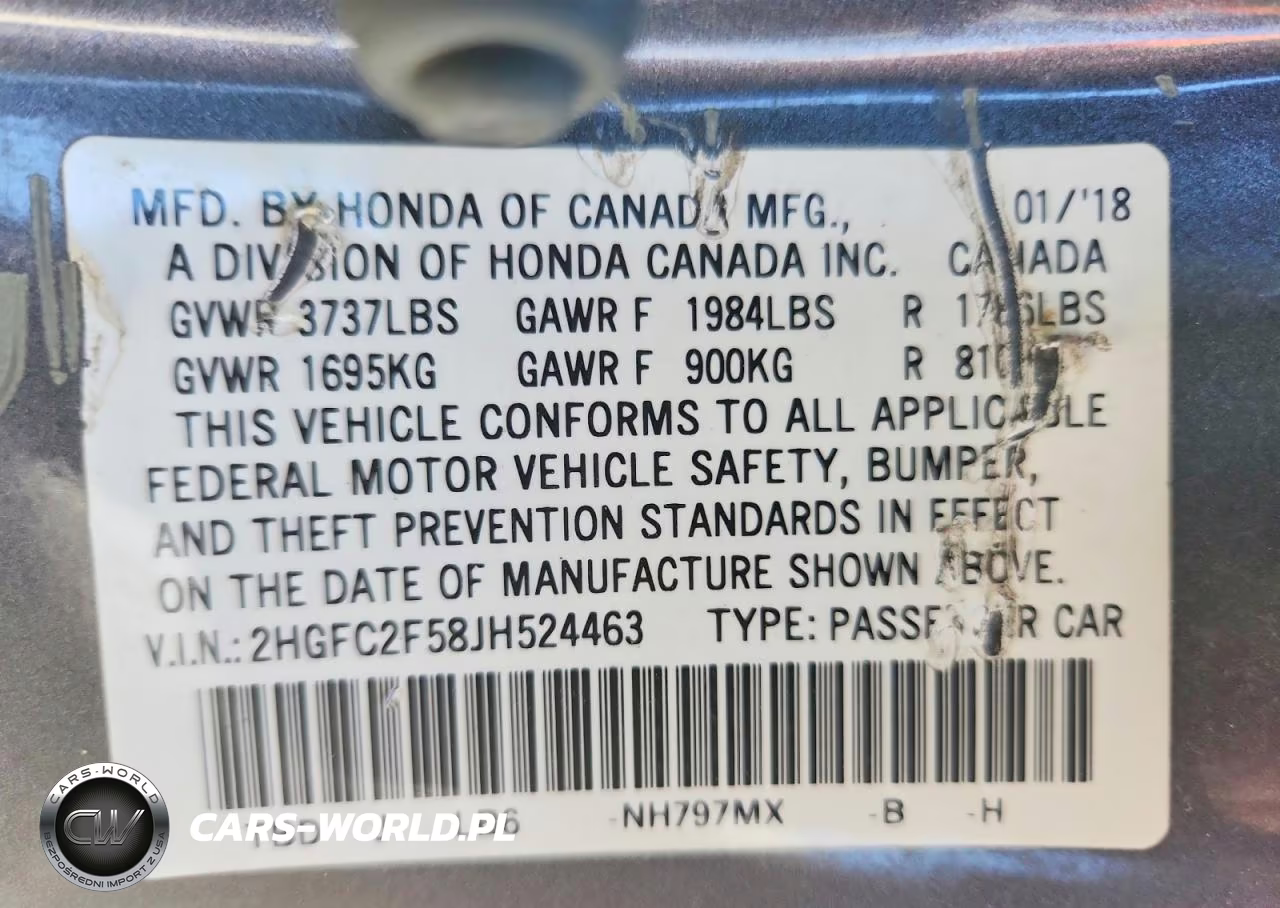 2018 Honda Civic Lx VIN:2HGFC2F58JH524463 - 12