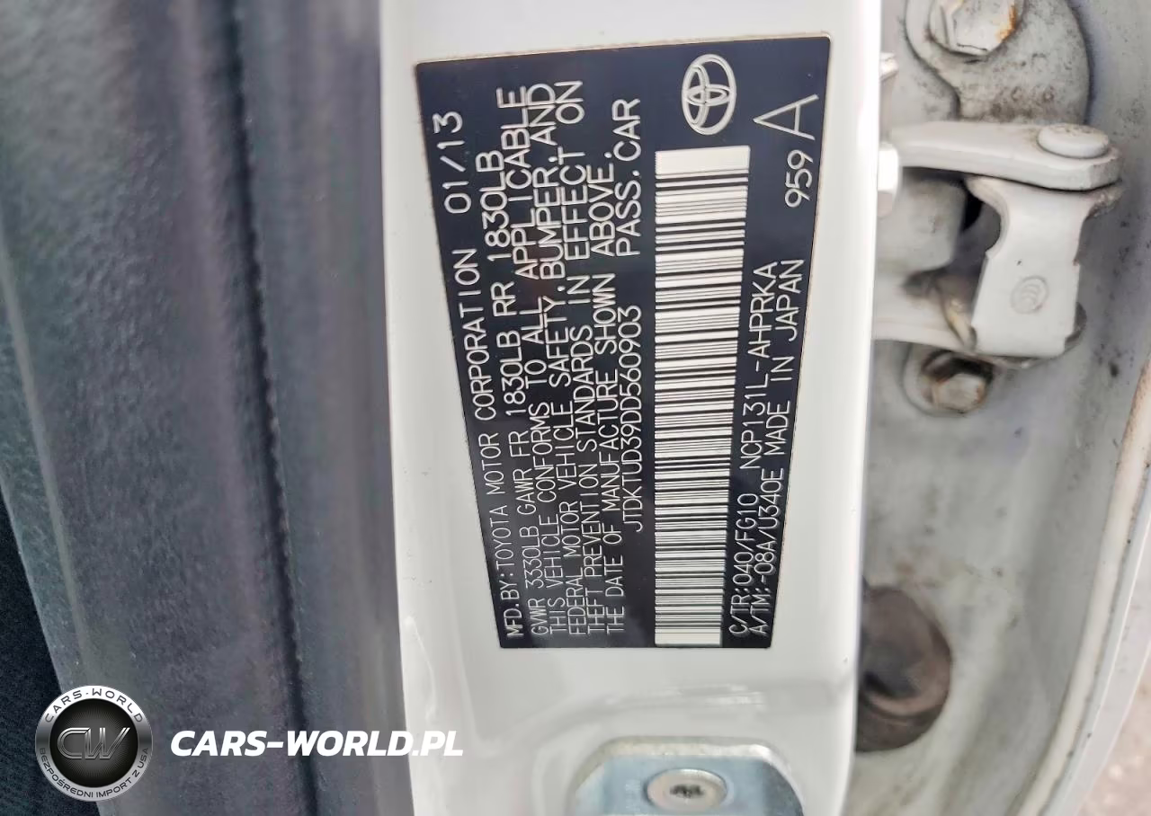 2013 Toyota Yaris 5-Door Le VIN:JTDKTUD39DD560903 - 12