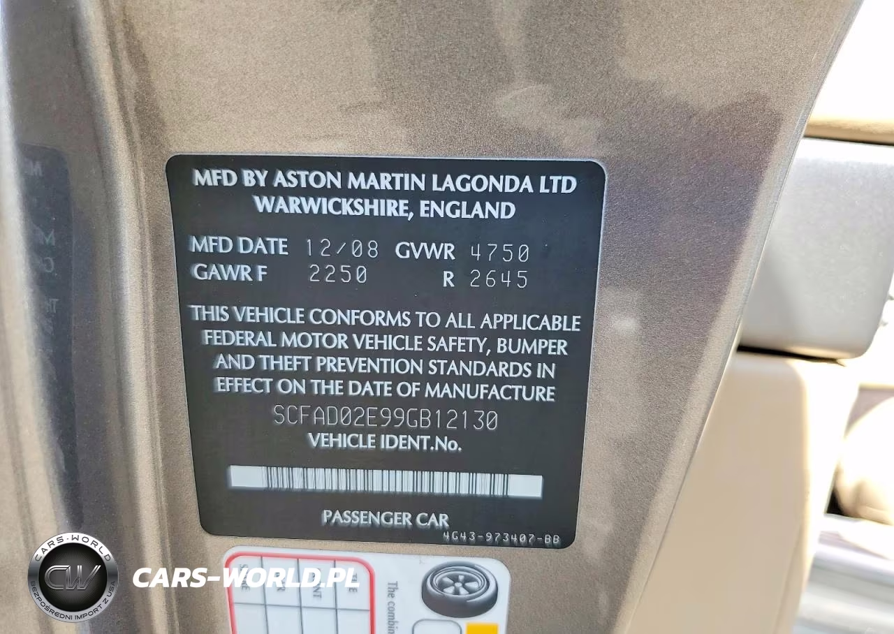 2009 Aston Martin Db9 VIN:SCFAD02E99GB12130 - 12