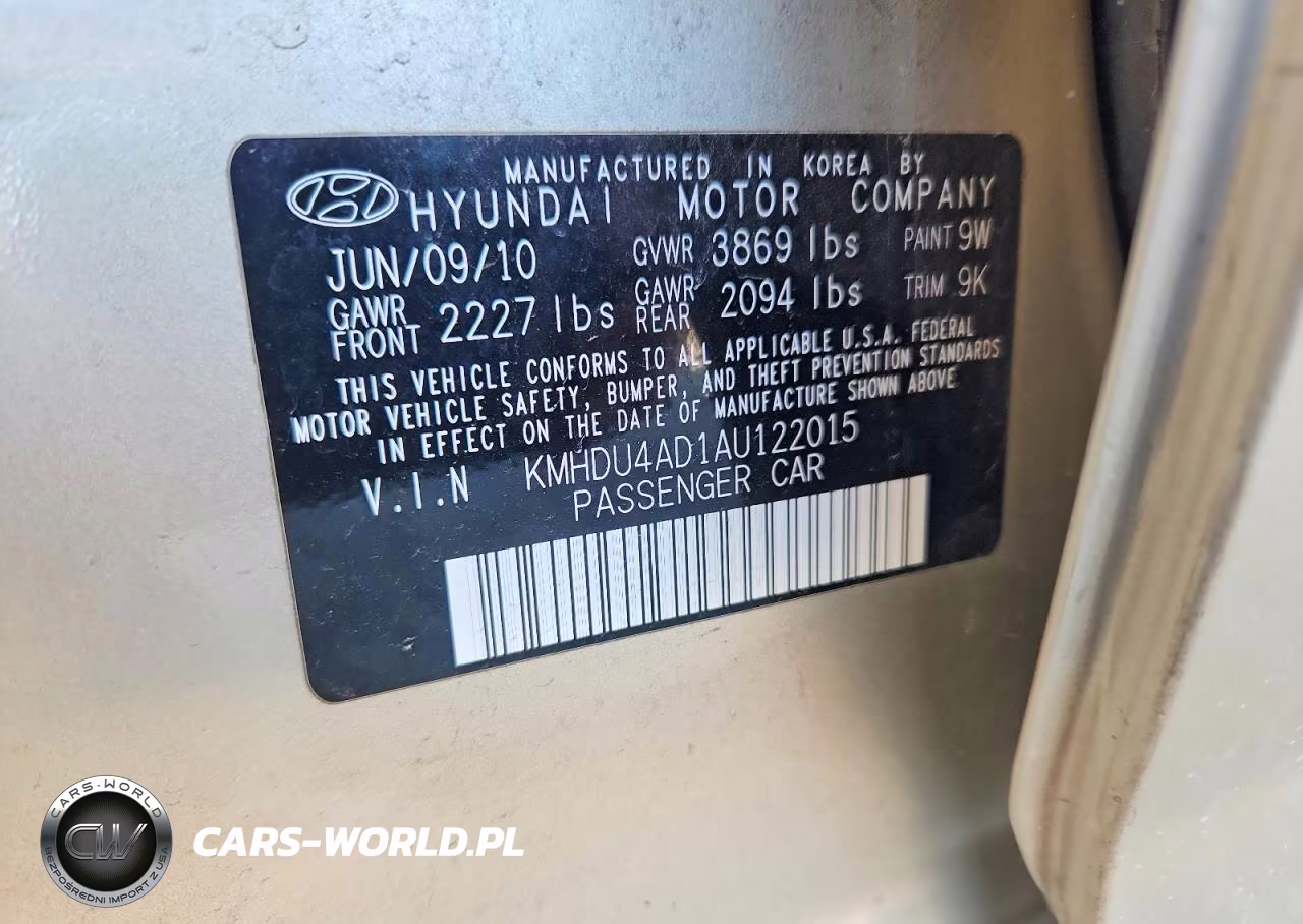 2010 Hyundai Elantra Gls VIN:KMHDU4AD1AU122015 - 13