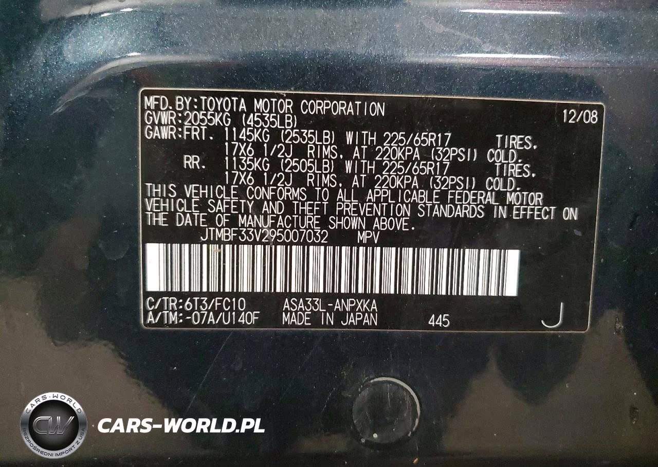 2009 Toyota Rav4 Base VIN:JTMBF33V295007032 - 14
