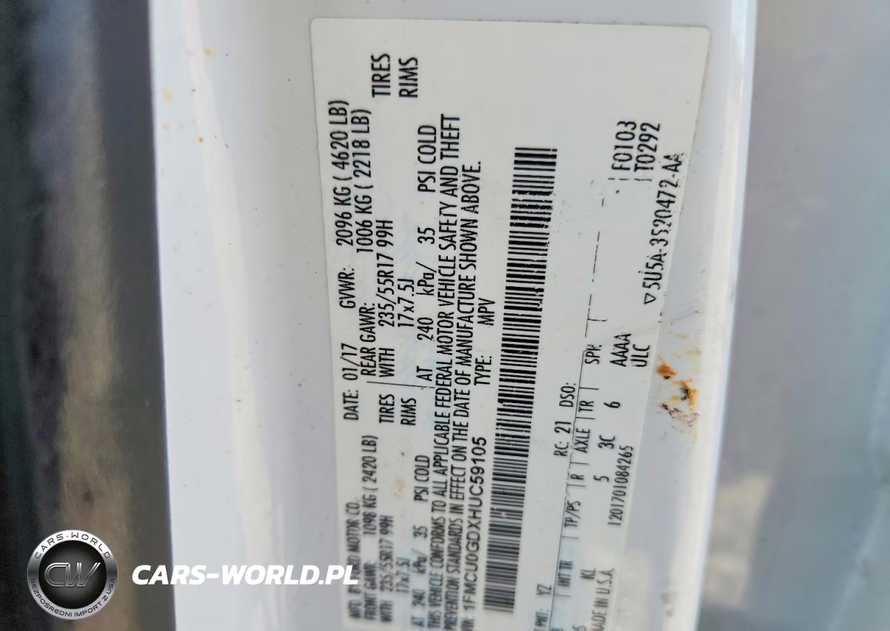 2017 Ford Escape Se VIN:1FMCU0GDXHUC59105 - 13