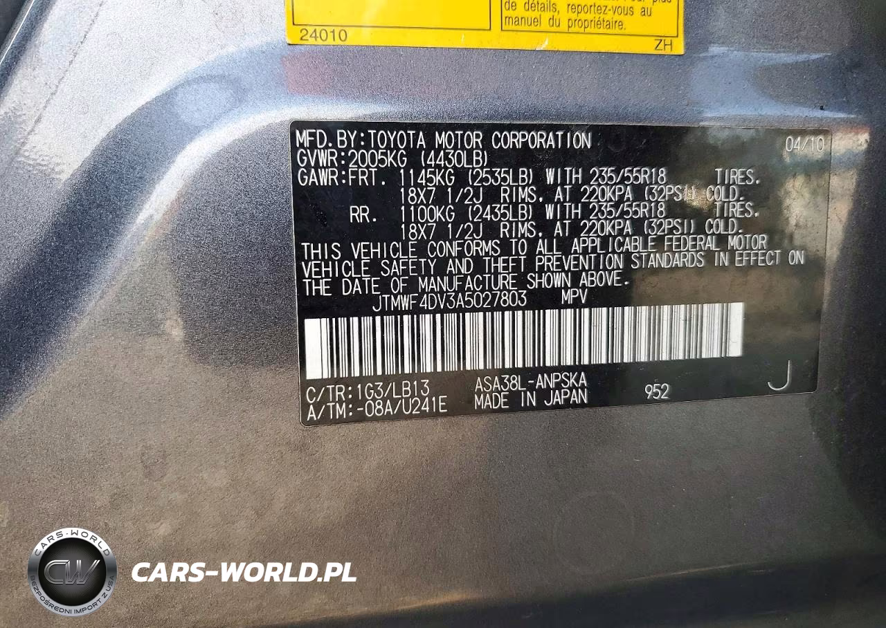 2010 Toyota Rav4 Sport VIN:JTMWF4DV3A5027803 - 14