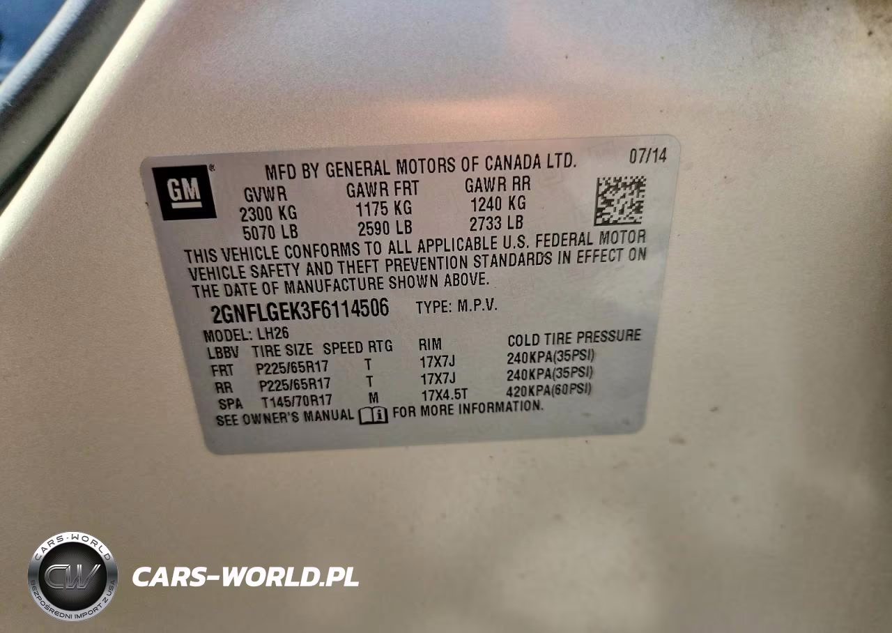 2015 Chevrolet Equinox Lt VIN:2GNFLGEK3F6114506 - 12