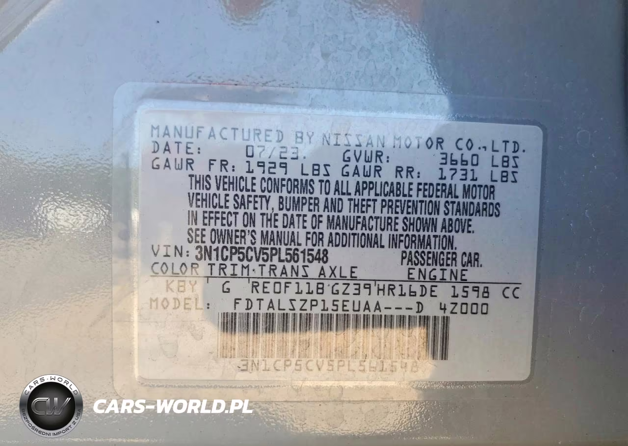 2023 Nissan Kicks Sv VIN:3N1CP5CV5PL561548 - 12