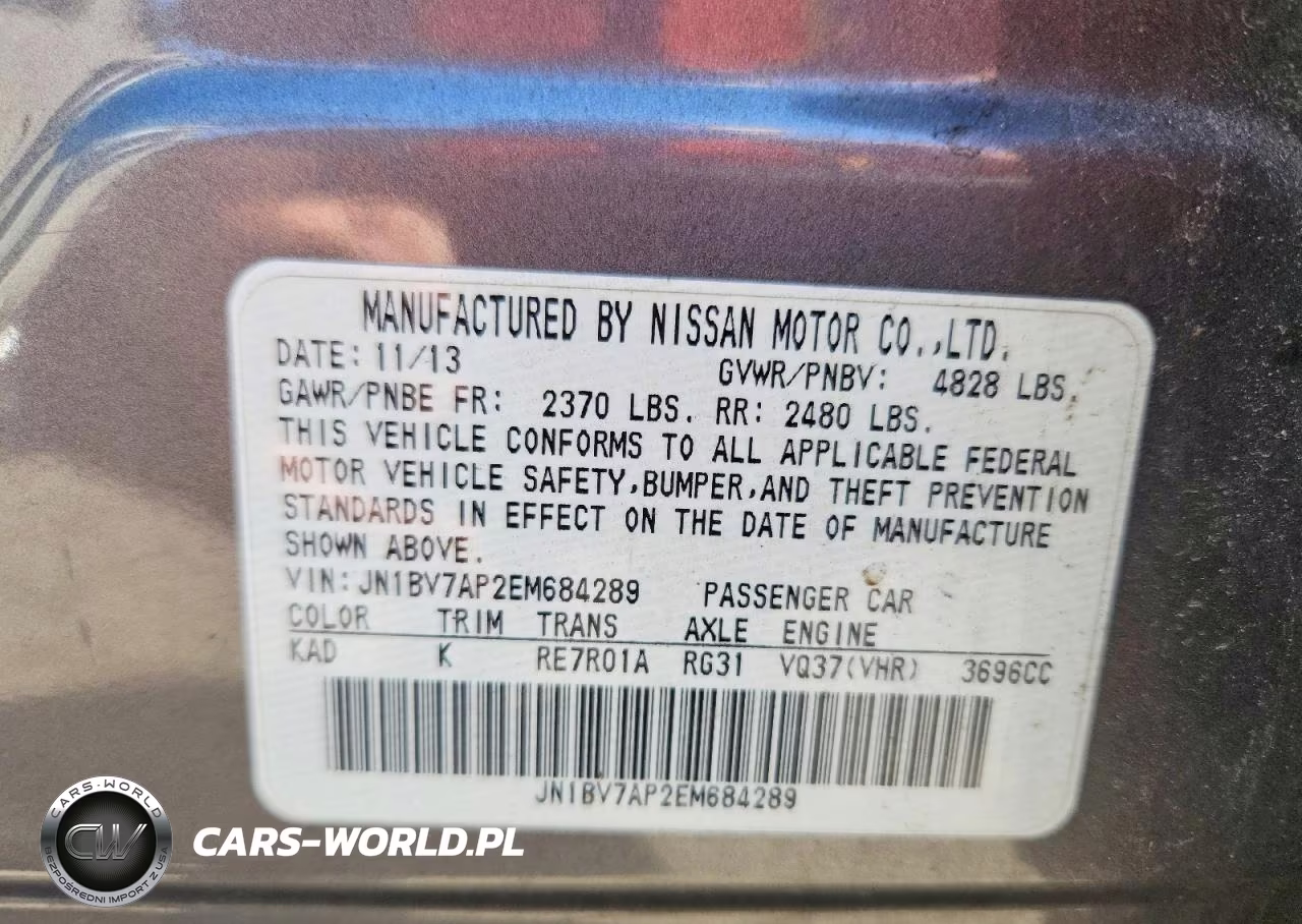 2014 Infiniti Q50 Premium VIN:JN1BV7AP2EM684289 - 12