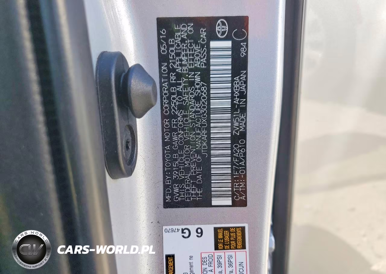 2016 TOYOTA PRIUS VIN:JTDKARFUXG3020687 - 12