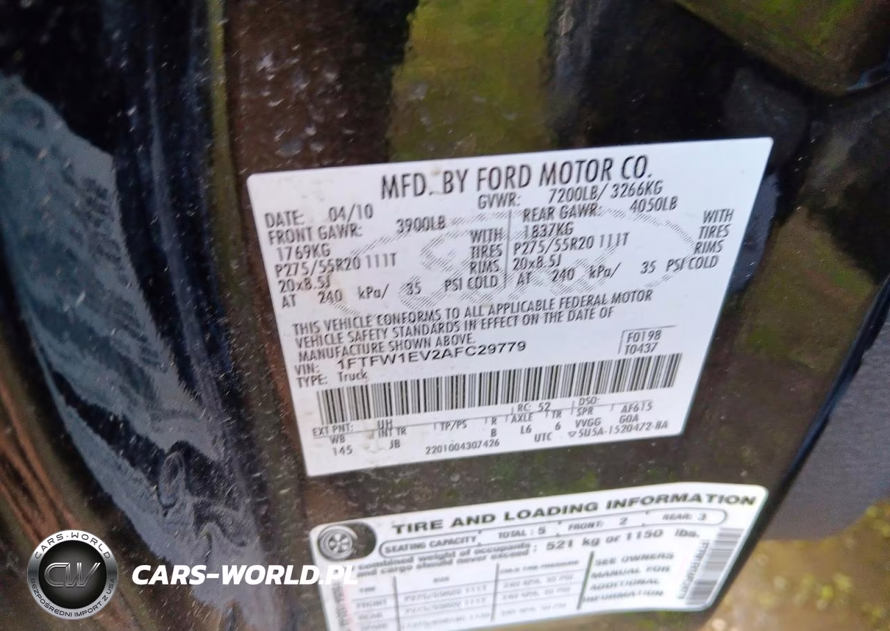 2010 Ford F150 Supercrew VIN:1FTFW1EV2AFC29779 - 12