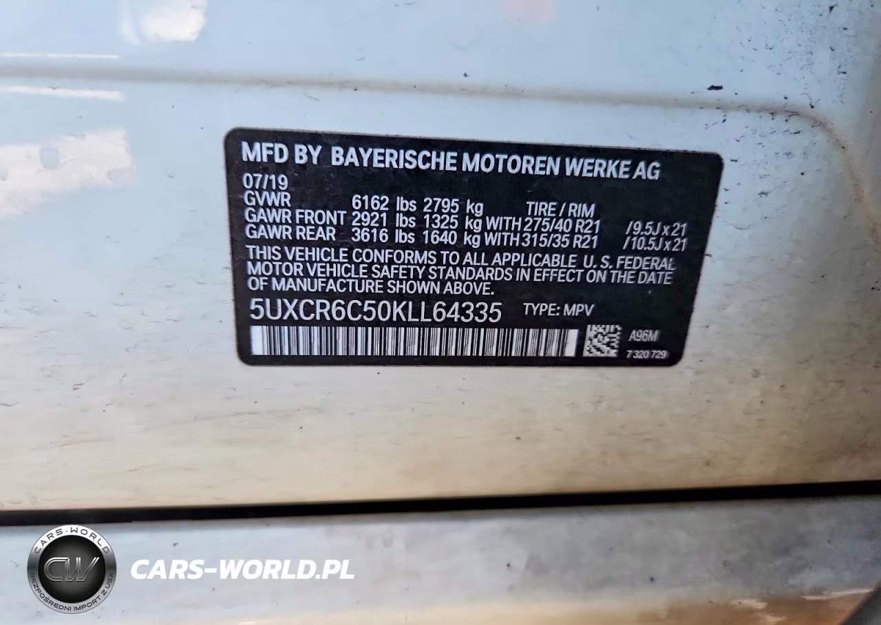 2019 BMW X5 xDrive40I VIN:5UXCR6C50KLL64335 - 14